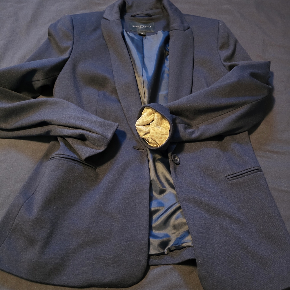 4/$25 Deal! Kenneth Cole Womens Navy Dressy Blazer